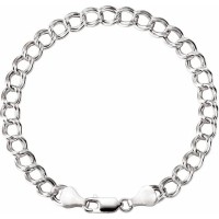 Buy Sterling Silver 45 mm Hollow Curb Charm 7 Bracelet